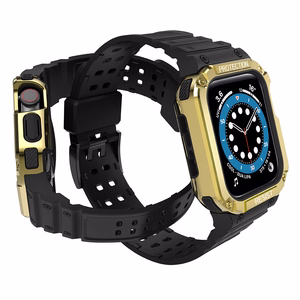 Apsauginis laikrodžio dirželis Apple Watch 42/44/45mm – korpuso apsaugos dirželis – juodas, auksinis