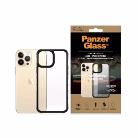 PanzerGlass ClearCase antibakterinis karinės klasės sertifikuotas dėklas telefonui iPhone 13 Pro Max – skaidrus ir juodas