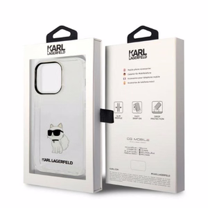 Karl Lagerfeld KLHCP14XHNCHTCT iPhone 14 Pro Max 6.7" skaidrus kietas dėklas Ikonik Choupette