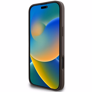 Guess 4G dryžuotas magnetinis dėklas telefonui iPhone 16 Pro Max - ruda