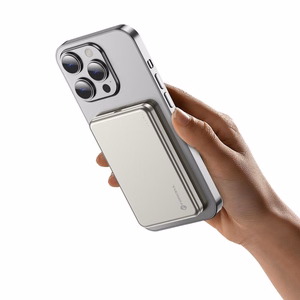 Forcell F-Energy Slim F5K9 išorinė baterija, suderinama su MagSafe, 5000 mAh, 15 W, QC 4.0, PD 3.0, Cloud Dancer