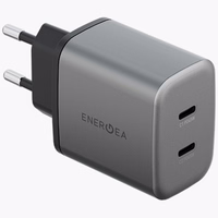 Tinklo įkroviklis Energea Ampcharge GaN45 2xUSB-C PD/PPS/QC3.0 45W pilkas