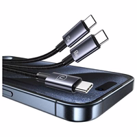 USAMS laidas 2in1 2xUSB-C 72W 1,2m Aluminum Alloy Data Cable Sufeng Series SJ740USB101 (US-SJ740)