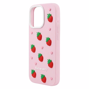Клубничный чехол для iPhone 11 розовый