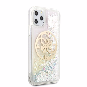 Guess GUHCN58LGIRGP iPhone 11 Pro kietas dėklas Gradient Liquid Glitter Circle Logo