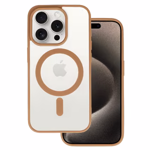 Akrilinis spalvotas magnetinis dėklas telefonui Iphone 15 Pro dykumos titano