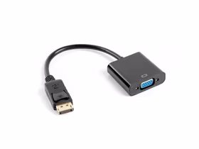 Lanberg AD-0002-BK vaizdo kabelio adapteris 0,2 m VGA (D-Sub) DisplayPort Juoda