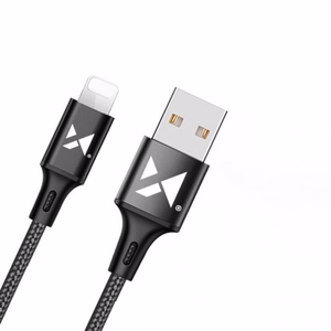 USB laidas Wozinsky WUC-L2B juodas Lightning 200cm