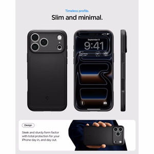 Spigen Thin Fit MagSafe dėklas, skirtas iPhone 17 Pro / 18 Pro, juodas