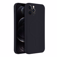 SILICONE MAG COVER dėklas telefonui, suderinamas su MagSafe, IPHONE 12 Pro, juodas