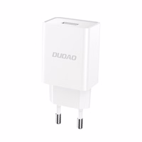 Dudao A4EU USB-A 2.1A sieninis įkroviklis - baltas + USB-A - Lightning kabelis