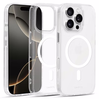 Liavec Blizgus Magnetinis Skaidrus dėklas telefonui Iphone 16 Pro Max balta