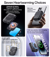 Benks Išorinė baterija 5000mAh YP59 3 in 1 - Type C - magnetinė, indukcinis 15W juoda