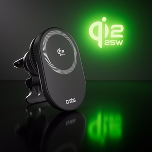 SBS Magnetic Holder with Qi2.2 25W Wireless Charger with Active Cooling - Black