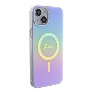 Guess GUHMP15SHITSU iPhone 15 6.1" violetinis/violetinis kietas dėklas IML Iridescent MagSafe