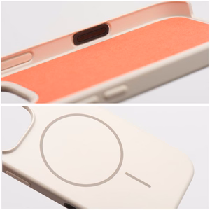 Blizgus magnetinis dėklas suderinamas su MagSafe, skirtas IPHONE 17, baltas spalvos