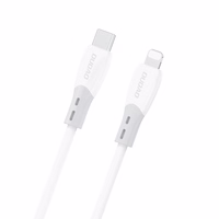 Dudao L25SX 30W USB-C - Lightning laidas with Soft Silicone Braid 1m - baltas