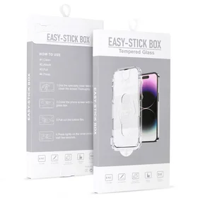 Grūdintas stiklas pilnas klijavimas Easy-Stick dėžutė iPhone X/XS juodas