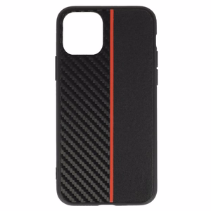 Tel Protect CARBON dėklas telefonui Iphone 11 Pro juodas su raudona juostele