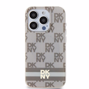 DKNY IML languoto mono rašto ir spausdintų juostų magnetinis dėklas telefonui iPhone 15 Pro – smėlinis