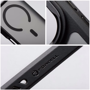 Dėklas, skirtas iPhone 18 Pro Max / 17 Pro Max: Forcell F-Protect Smoke Hybrid Premium, suderinamas su MagSafe, spalva – juoda