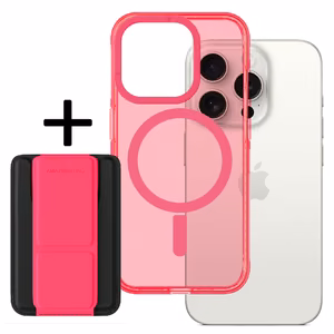 Amazing Thing Titan Pro Neon Mag piniginės dėklas 10FT IP156.1PTWPN Iphone 15 Pro rožinė su stovu