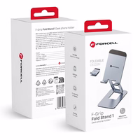 Stalinis laikiklis telefonui / planšetiniam kompiuteriui sulankstomas Forcell F-Grip Fold stovas 1 pilkas