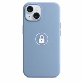 Telefono dėklas "Silicone Case v2" iPhone 15 Plus / Winter Blue / su pakuote