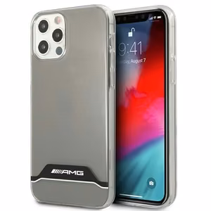 AMG Electroplate juodas ir baltas dėklas iPhone 12 / 12 Pro - skaidrus