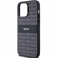 DKNY Odinis mono juosta ir metalinis logotipas dėklas telefonui iPhone 14 Pro Max - juodas
