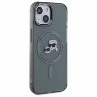 Karl Lagerfeld KLHMP15SHLSKCK iPhone 15 6.1" juodas kietasis dėklas IML Metal Karl & Choupette Head Magnetinis (MagSafe)