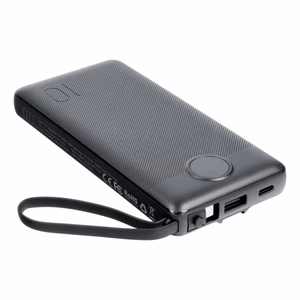 Išorinė baterija Veger W1116 juoda 10000mAh (PD / QC3.0) + integruotas 3in1 laidas