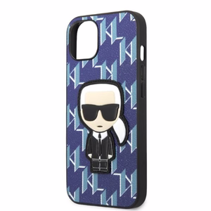 Karl Lagerfeld KLHCP13MPMNIKBL iPhone 13 6.1" kietas dėklas mėlynas/mėlynas Monograma Ikonik Pleistras