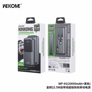 Išorinė baterija WK Design „WP-66“ juoda 20000mAh (22.5W)