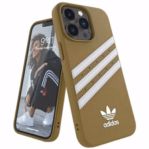 Adidas OR formuotas dėklas PU iPhone 13 Pro Max - smėlio ir aukso