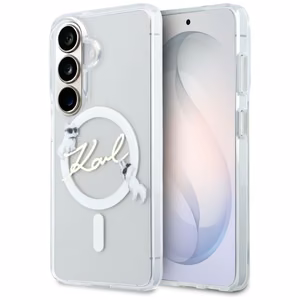 Karl Lagerfeld IML KC Script MagSafe Dėklas for Samsung Galaxy S26 - skaidrus