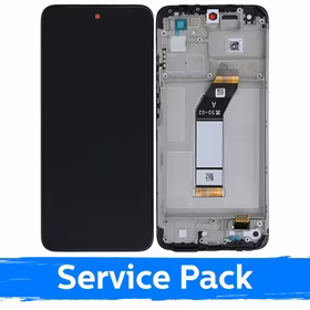 Ekranas skirtas Xiaomi Redmi 10 (2021) juodas su rėmeliu (Service Pack)