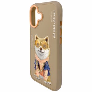 Nimmy Glasses Cool nag dėklas telefonui iPhone 17 - smėlio spalvos