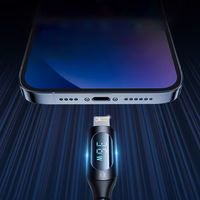 Wozinsky WUCLC2 Lightning - USB-C 36W 480Mb/s kabelis 2m su ekranu - juodas