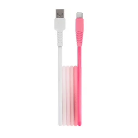 Setty kabelis USB - USB-C 1,5 m 3A KGA-C-1.5320 baltas-rožinis gradientas