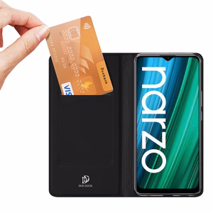 Dux Ducis Skin Pro dėklas telefonui su atvartu Realme Narzo 50A, juodas