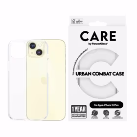 CARE by PanzerGlass Urban Combat dėklas telefonui iPhone 15 Plus - skaidrus