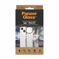 PanzerGlass ClearCase antibakterinis karinės klasės sertifikuotas dėklas telefonui iPhone 14/15/13 – skaidrus ir juodas