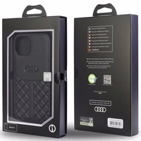 Audi tikros odos kietasis dėklas telefonui iPhone 12 / 12 Pro 6.1 – juodas