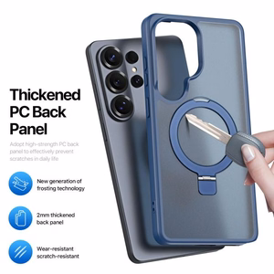 Dėklas Dux Ducis Yind Magnetic Stand Samsung S948 S26 Ultra tamsiai mėlynas