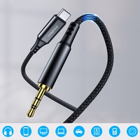 Choetech AUX006 USB-C / mini lizdas 3,5 mm kabelis 1 m - juodas