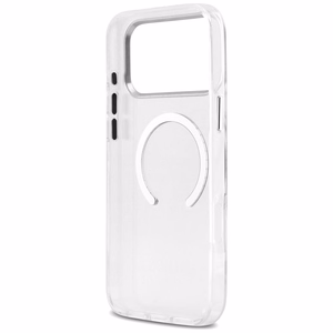 Guess Metal Outline Magnetinis dėklas telefonui iPhone 17 Pro Max - sidabrinis