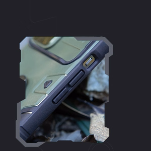 Nillkin CamShield Armor Pro dėklas iPhone 14 Plus šarvuotas dėklas su kameros apsauga ir žiediniu stovu mėlynas