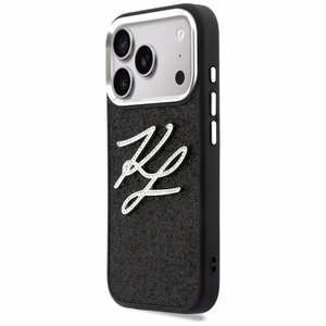 Karl Lagerfeld IML Glitter KL Diamond Logo Dėklas for iPhone 17 Pro - juodas