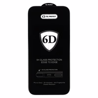 Tel Protect Pilnas klijavimo 6D apsauginis stiklas IPHONE 15 PRO juodas - 10 rinkinys